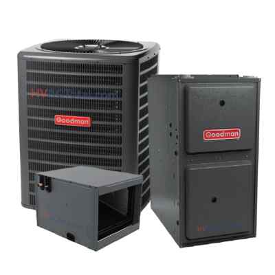 GOODMAN 3 TON 13.8 SEER2 AC & 80%AFUE 60K BTU GAS FURNACE SYSTEM-R32-Horizontal