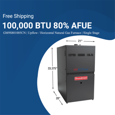Goodman 100K BTU 80% Single Stage Natural Gas Furnace GM9S801005CN -21"- Upflow