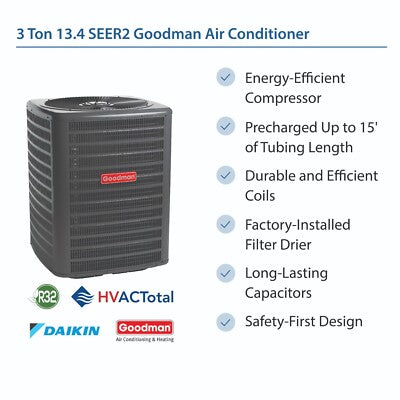 Goodman  R32  3 Ton AC Condenser 13.4 SEER2 - GLXS3BN3610