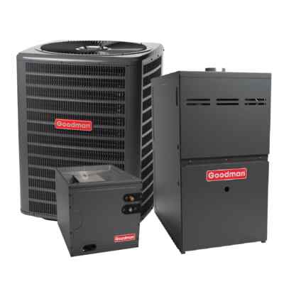 GOODMAN 2.5 TON 15.2 SEER2 AC & 80% AFUE 80K BTU GAS FURNACE SYSTEM -UPFLOW, R32