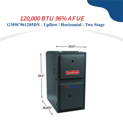 Goodman 120K BTU 96% Two Stage Natural Gas Furnace GM9C961205DN -24.5"- Upflow